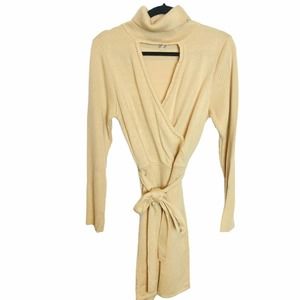 Venus Womens Tan Turtle Neck Long Sleeve Sweater Dress
